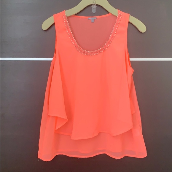 Charlotte Russe Tops - Charlotte Russe Sheer Bejeweled Neckline Top